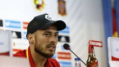 Silva, en la rueda de prensa previa al partido ante Albania. 