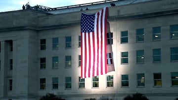 Huge US flag unfurled at Pentagon on 9/11 anniversary