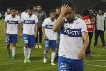 Futbol, Huachipato vs Universidad Catolica.
Campeonato de Clausura 2016/17
Los jugadores de Universidad Catolica se lamentan luego de perder contra Huachipato el partido de primera divisin en el estadio Cap en Talcahuano, Chile.
07/05/2017
Dragomir Yankovic/Photosport*****

Football, Huachipato vs Universidad Catolica.
Clousure Championship 2016/17
Universidad Catolica«s players react after losing to Huachipato the first division football match held at the Cap stadium in Talcahuano, Chile.
07/05/2017
Dragomir Yankovic//Photosport