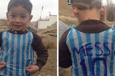 Viral sensation, 'plastic bag shirt boy', meets hero Lionel Messi