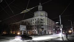 DNIPRO, UKRAINE - NOVEMBER 23: Views of the city in dark during power cuts due to the war in Dnipro, Ukraine, on November 23, 2022. (Photo by Metin Aktas/Anadolu Agency via Getty Images)