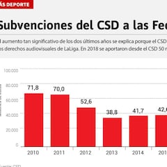 Este año, LaLiga aportaría más a las federaciones que el CSD