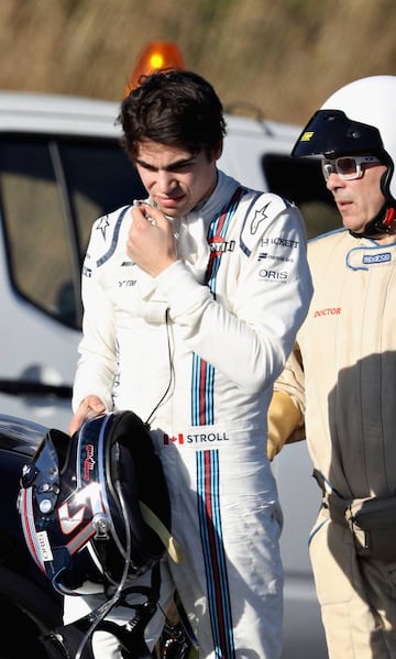 Stroll, decepcionado tras el golpe.