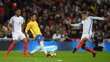 Inglaterra y Brasil empatan en flojo partido en Wembley