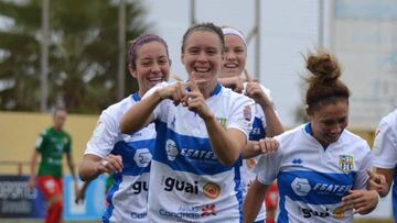 María Estella durante un partido con el Granadilla.