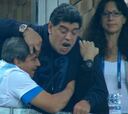 Maradona, en el 2-1 de Rojo: ¡lágrimas, gestos e insultos!