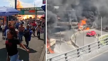En el bajo puente del Puente de la Concordia, Iztapalapa se registra fuerte explosión de pipa: se registran varios heridos.