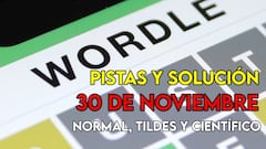 Wordle en español, científico y tildes para el reto de hoy 30 de noviembre: pistas y solución