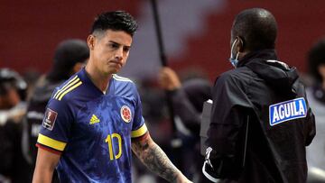 James Rodríguez tras la derrota de Colombia ante Ecuador.