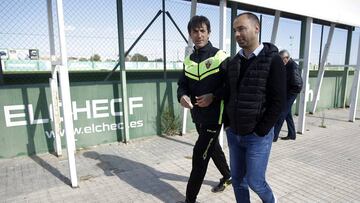 Pacheta, antes de un entrenamiento del Elche