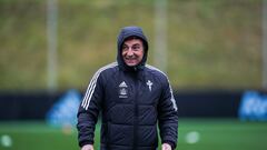 El entrenador portugués Carlos Carvalhal, durante un entrenamiento del Celta.