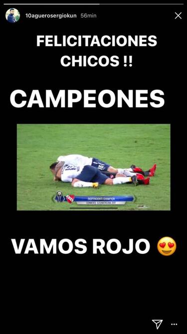 Agüero y Rigoni celebran el título en las redes