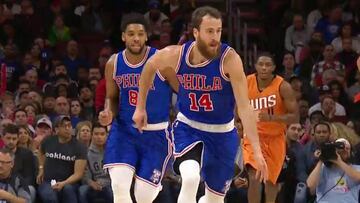 Sergio Rodríguez, en pleno contraataque en el Sixers-Suns.