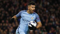 El Kun Ag&uuml;ero en Champions. 