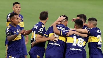 Jugadores de Boca Juniors en un partido del fútbol argentino