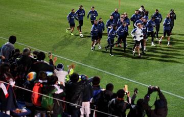 Today's training session at Mitsuzawa stadium in Yokohama