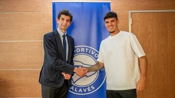 Javi López, con el presidente Trocóniz