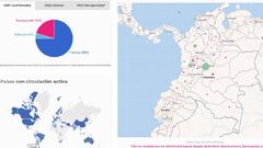 Este es el mapa del coronavirus en Colombia, distribuido por departamentos y regiones, a hoy 25 de abril de 2020. Bogot&aacute; es la ciudad m&aacute;s afectada.