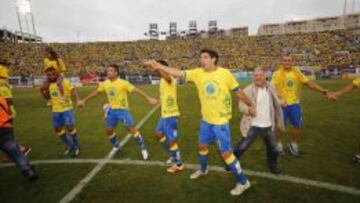 Valerón, con el resto de jugadores.