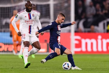 PSG midfielder Marco Verratti during the Ligue 1 match between Olympique Lyonnais and Paris Saint-Germain.