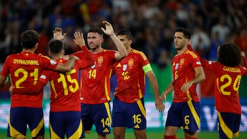 Los jugadores de la selección española de fútbol.