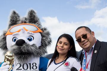 Zabivaka llegó desde Rusia a El Campín para despedir a la Selección Colombia