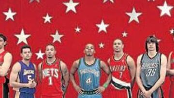 <b>LOS ROOKIES DEL 2007. </b>Rudy Gay, Jorge Garbajosa, Jordan Farman, Marcus Willians, Randy Foye, Brandon Roy, Adam Morrison, Andrea Bargnani y Paul Millsap.