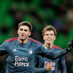 Santi Giménez anotó en el triunfo del Feyenoord ante el Groningen