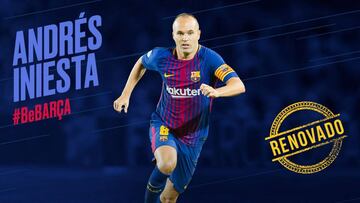 Andrés Iniesta renueva de por vida con el Barcelona