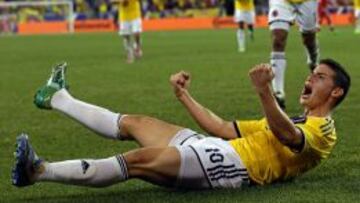 James Rodríguez celebra su gol contra Canada.