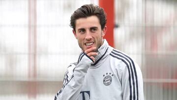 Odriozola, en un entrenamiento con el Bayern.