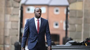 French footballer Benjamin Mendy returns to Chester Crown Court in Chester, north-west England, after the lunch break on July 14, 2023. Mendy is facing a retrial for two alleged sexual offences, six months after a jury cleared him of multiple other counts. (Photo by Oli SCARFF / AFP)