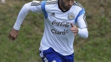 Mascherano, en el entrenamiento de Argentina.