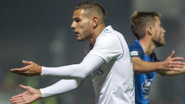 Theo Hern&aacute;ndez, ante el Fuenlabrada.