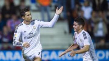 Cristiano celebra su primer gol al Eibar.