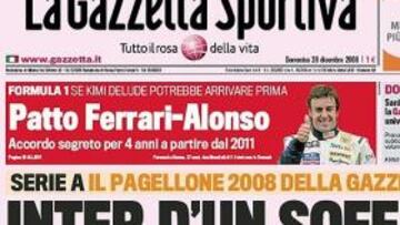 Edición de la Gazzetta dello Sport del día de hoy (28-12-2008)