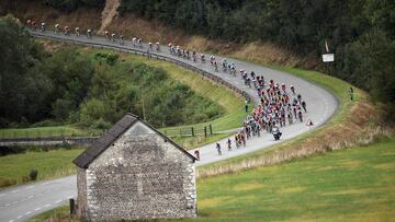 El pelotón rueda durante la novena etapa del Tour de Francia 2020 entre Pu y Laruns.
