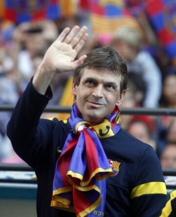 Fue el segundo entrenador de Pep Guardiola en el F. C. Barcelona de 2008 a 2012, y sucedió a este como primer entrenador desde julio de 2012 hasta su renuncia el 19 de julio de 2013, poco después de conseguir el título de Liga 12/13.