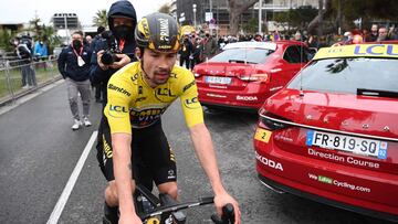 Primoz Roglic, al t&eacute;rmino de la &uacute;ltima etapa de Par&iacute;s-Niza.