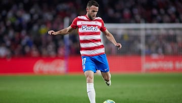 Quini durante el partido ante el Cádiz.