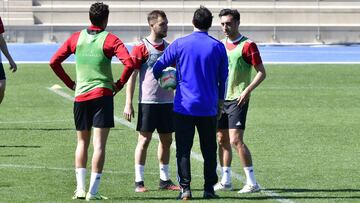 El Almería, en uno de los últimos entrenamientos antes del confinamiento.
