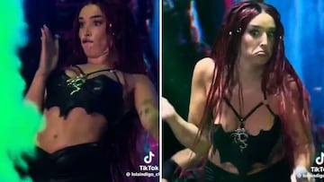 Las caras de Lola Índigo durante un concierto: preocupación entre sus fans