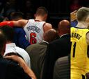 Resúmenes y resultados de la jornada NBA: tremendo susto de Porzingis, imparables Rockets
