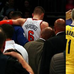 Resúmenes y resultados de la jornada NBA: tremendo susto de Porzingis, imparables Rockets