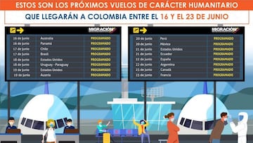 Vuelos humanitarios a Colombia: Fechas, rutas, protocolos y condiciones