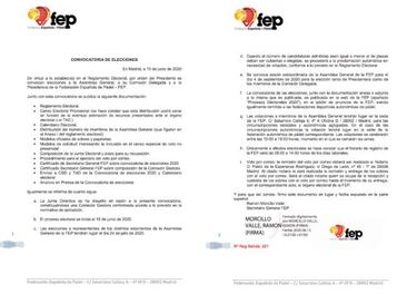 La FEP convoca elecciones