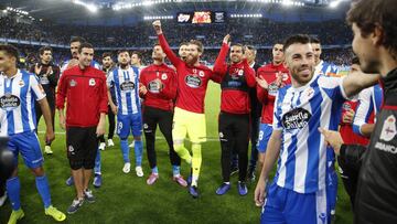 08/06/2019. DEPORTIVO DE LA CORU&Atilde;A - CORDOBA, FINAL, JUGADORES CELEBRANDO