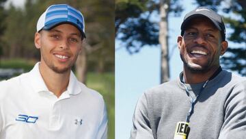 Stephen Curry y Andre Iguodala, de golfistas.