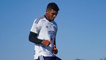 Rafael Pérez durante un entrenamiento de Junior de Barranquilla.