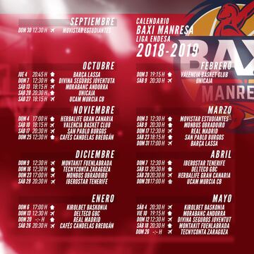 Los calendarios de los equipos de la ACB en imágenes